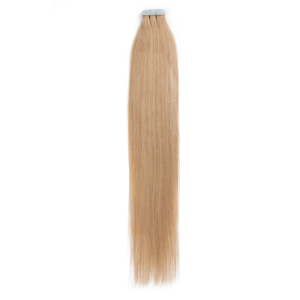 16 24 Inch Straight Tape In Remy Hair Extensions 27 Strawberry