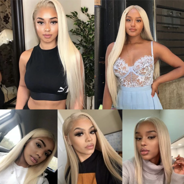 Straight 613 Wigs Pure Blonde 13*4 Lace Front Wigs On Sale High Hair  Density On Hand Dye Any Color with #613 Blonde Hair - YH Fashion Hair