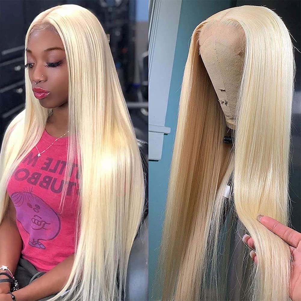 Straight 613 Wigs Pure Blonde 13*4 Lace Front Wigs On Sale High Hair  Density On Hand Dye Any Color with #613 Blonde Hair - YH Fashion Hair