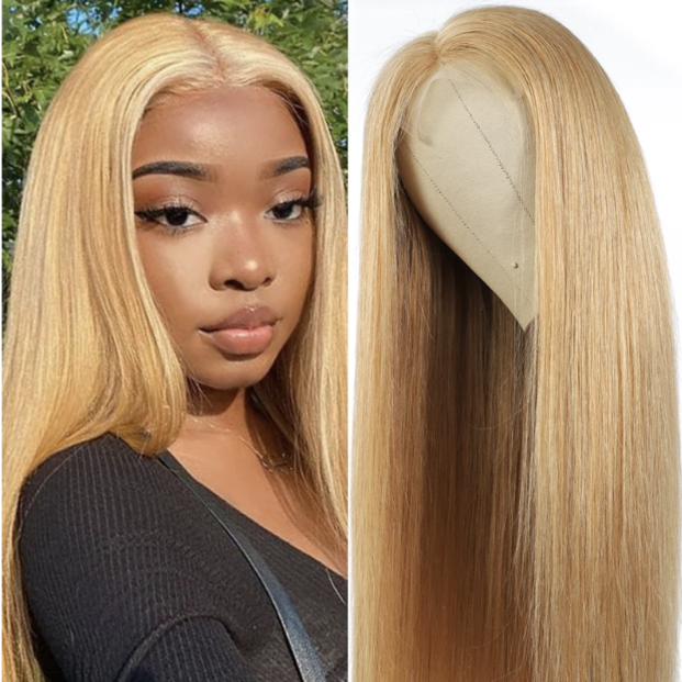 Featured #27 Pre Colored Wig 13×4 Lace Frontal Wigs High Density Virgin Hair Straight Honey Blonde Wig