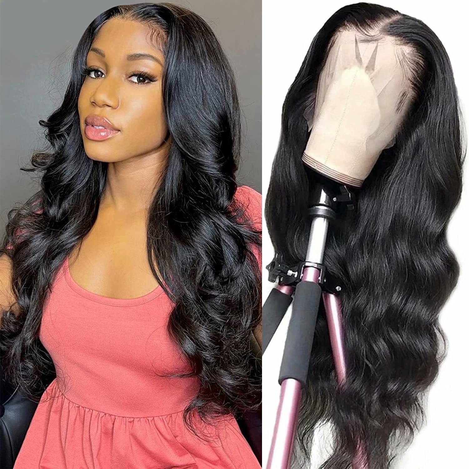 Best Body Wave Real Brazilian Black Hair Lace Wigs Hair 13*4 Lace Front High Density Lace Frontal On Sale Ready to Ship