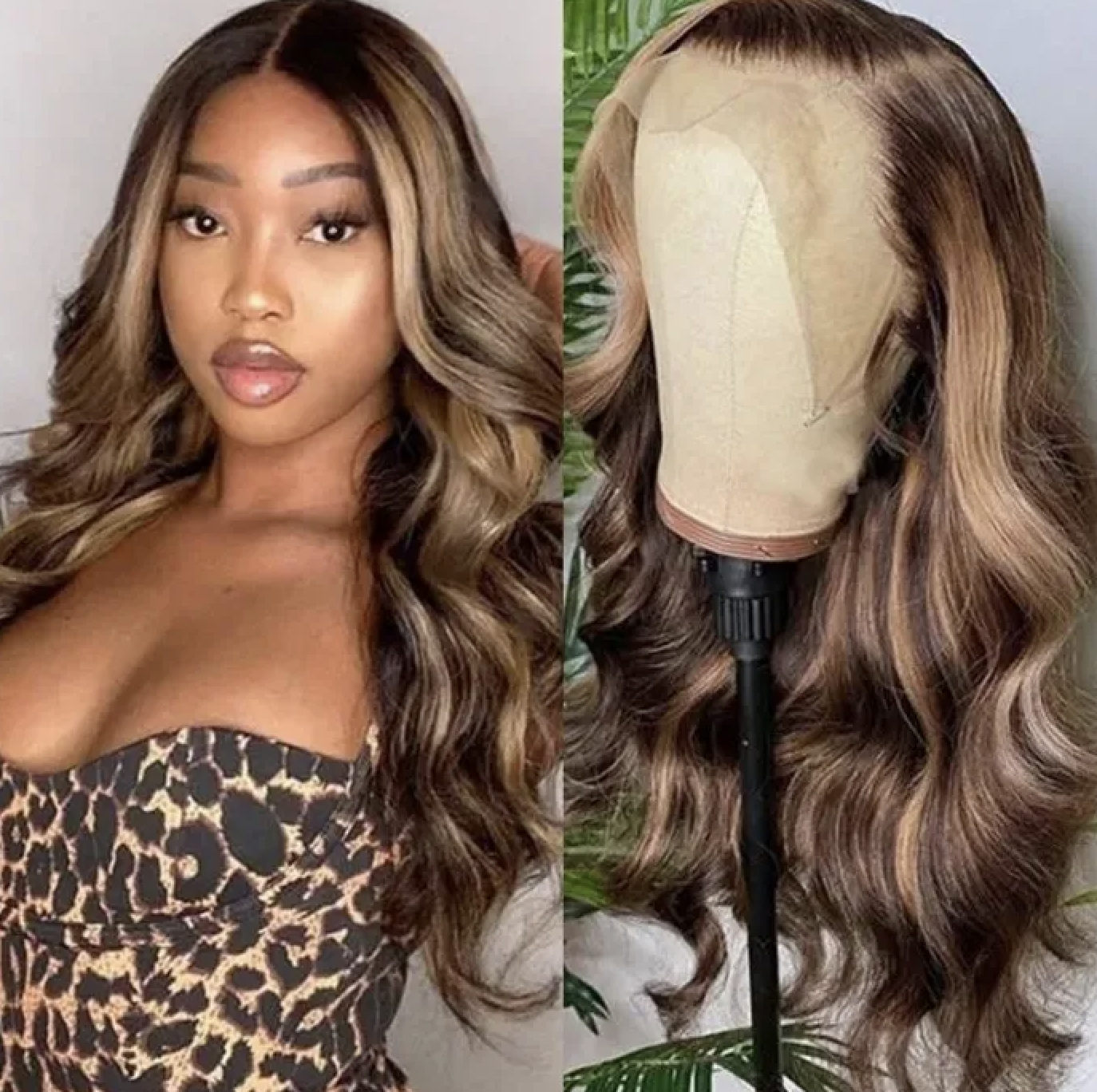 13*4 Lace Front Wig Highlight Wigs Brown And Honey Blonde Highlights Wig  Pre Plucked Ombre Human Hair Wigs - YH Fashion Hair