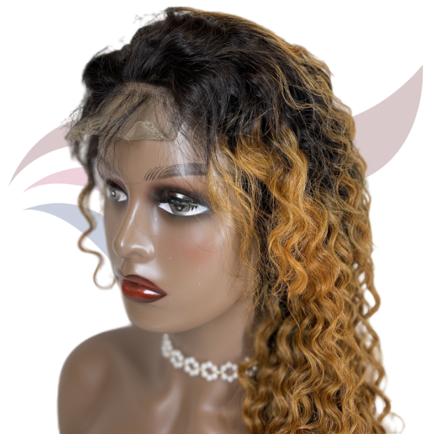 Luxury 13*4 Brazilian Hair Lace Front Wig, Brown/Honey Blonde