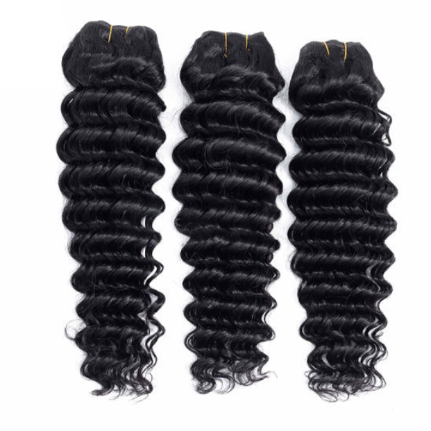 3-Bundle w/ 13×4 Frontal, 10-30 Inch 16A+ Super Double Drawn Brazilian Loose Deep Wave Hair