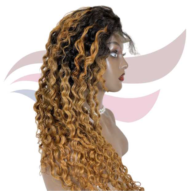 4*4 Lace Wig Curly Hair Highlight Wigs 100 Human Hair Curly Lace Closure Wigs Ombre Wigs