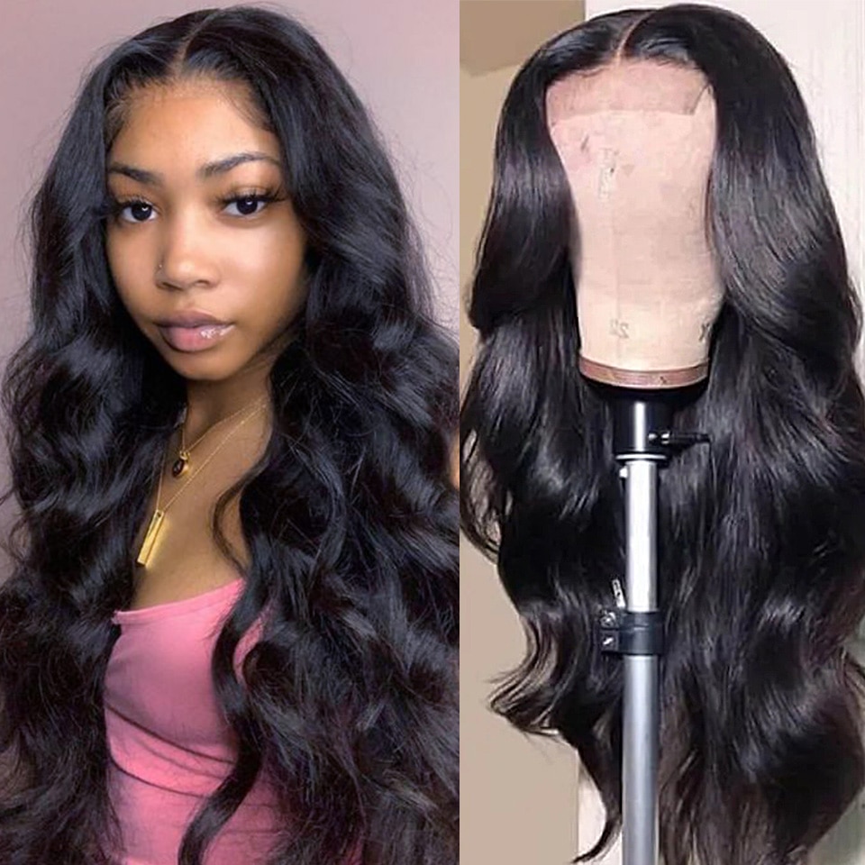 Long Body Wave 4×4 Lace Closure Wigs Brazilian Human Hair Pre Plucked Human Virgin Hair On Sale