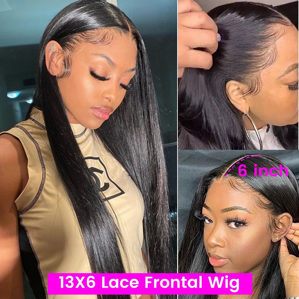 HD Full Lace Frontal Wig Straight 13×4 13×6 Lace Front Human Hair Wigs PrePlucked Bone Straight Human Hair Wigs For Women